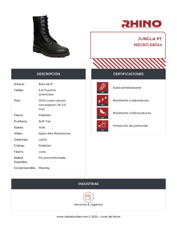 Bota Jungla Táctica Rhino - Imagen 7